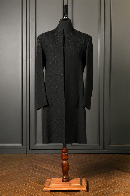 Black Embroidered Sherwani